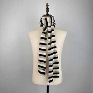 D&G Black and White Striped Scarf